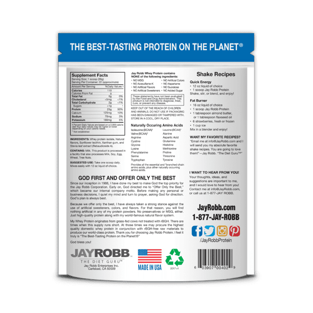 JAY ROBB Whey Vanilla Isolate Protein Powder STRONGBEE Store